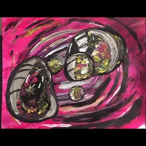 Acrylic and water color paintings 6 by 12 in